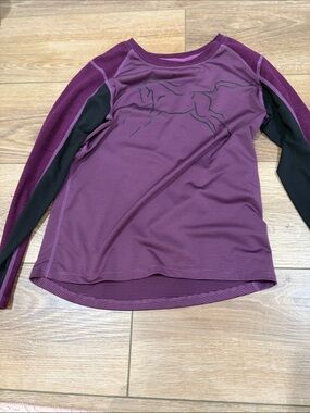 Girls' Purple Long-sleeve base layer- Riding Sport
